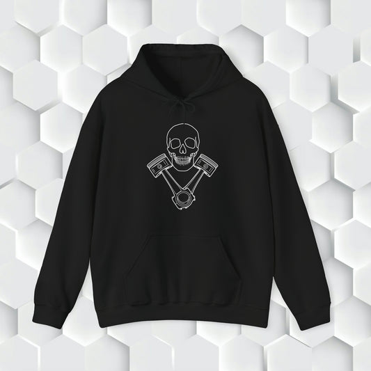 Skull and Pistons Hooded Sweatshirt