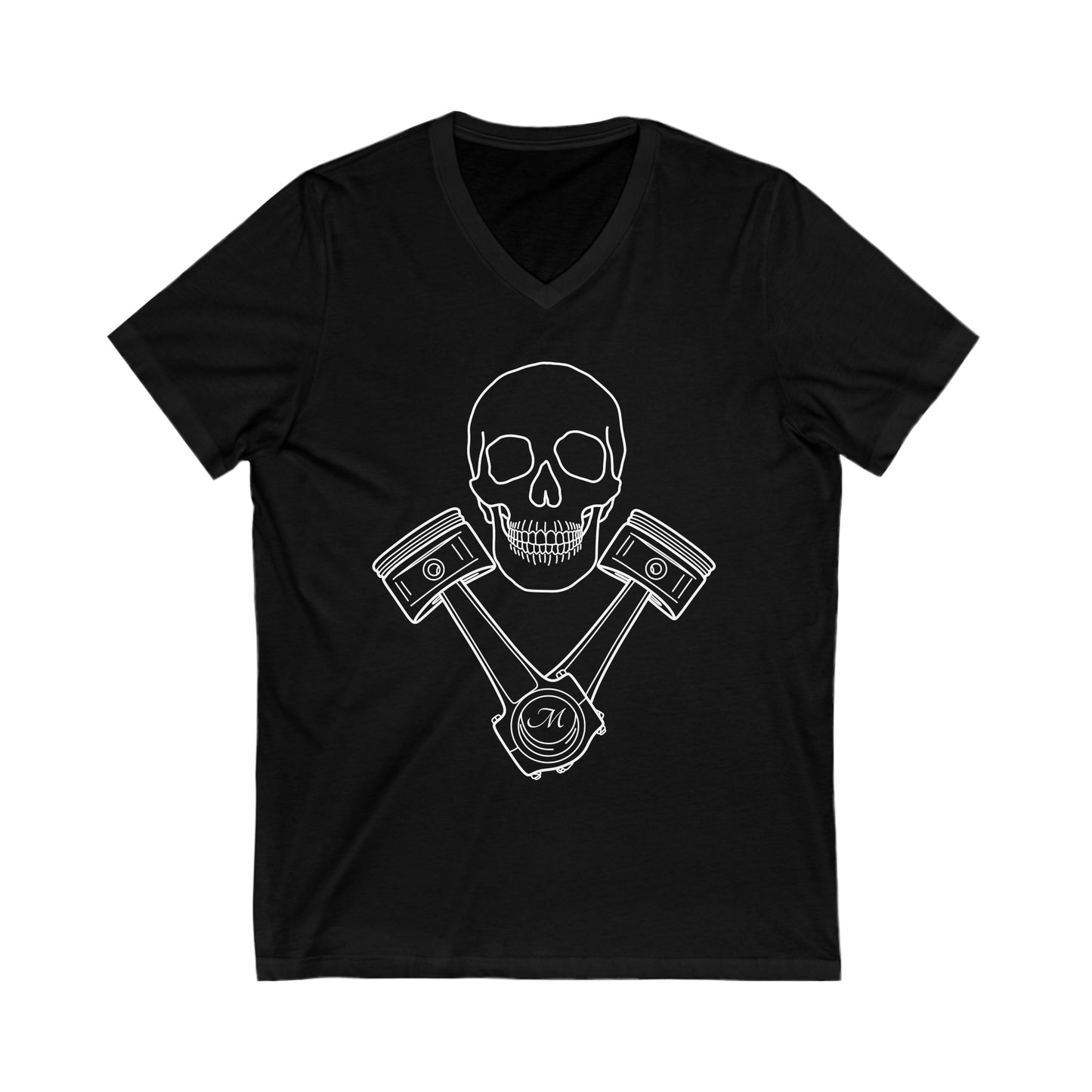 Skull and Pistons V-Neck Shirt