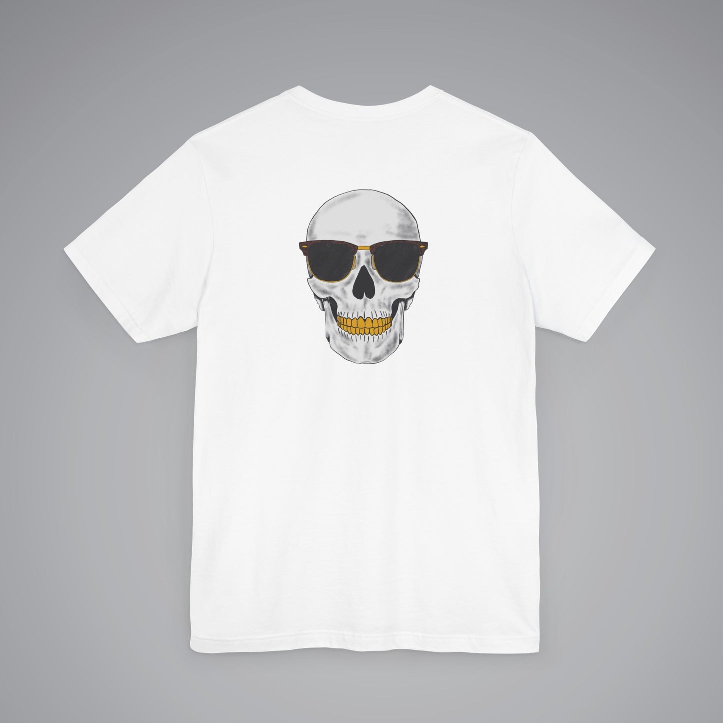 Skull With Sunglasses Crew Neck Short Sleeve Shirt