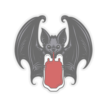 Vampire Bat Drinking Blood Bag Vinyl Sticker