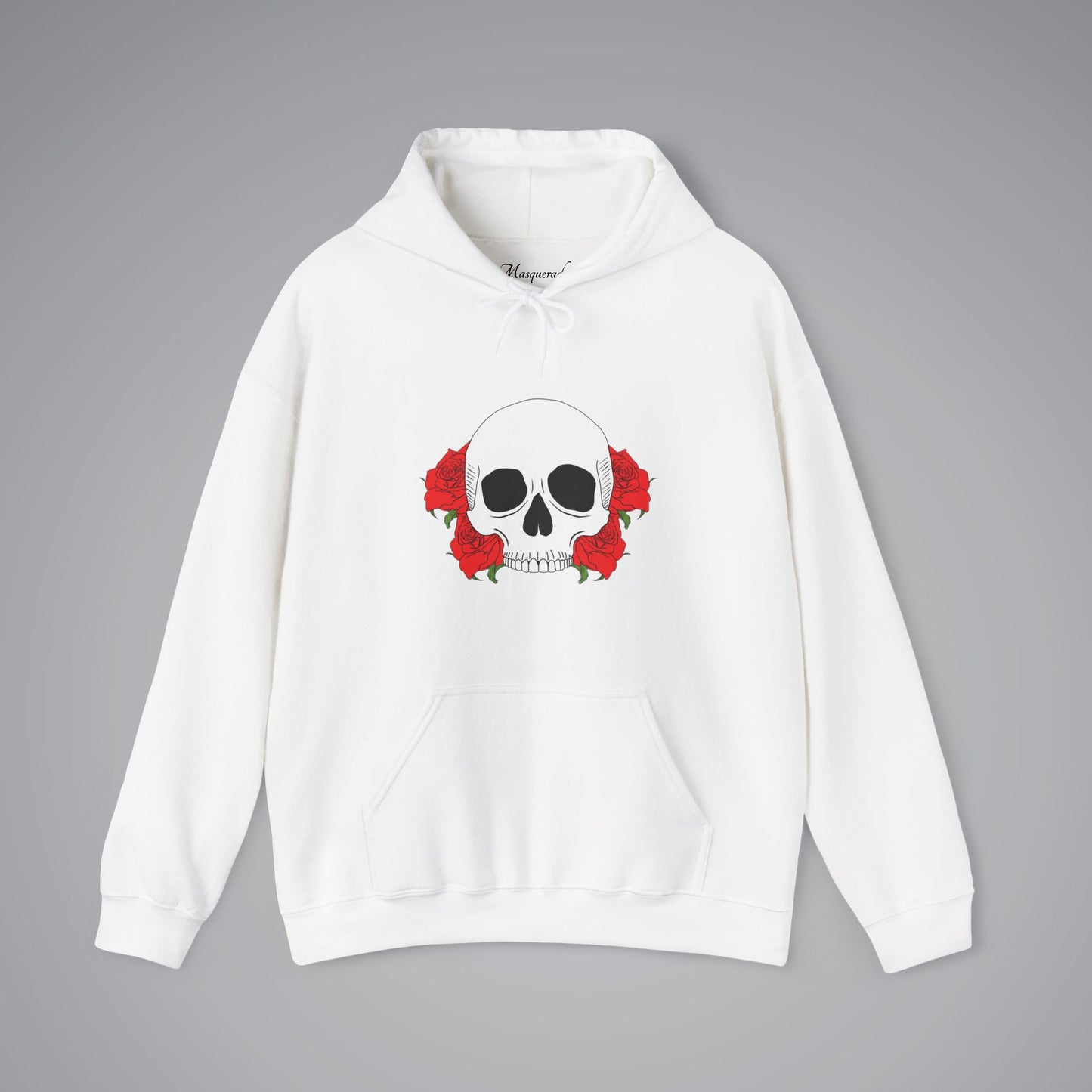 Skull With Roses Hooded Sweatshirt