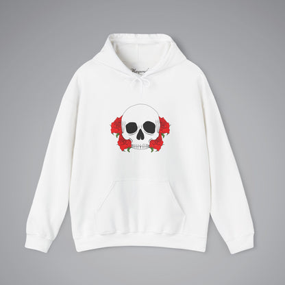 Skull With Roses Hooded Sweatshirt