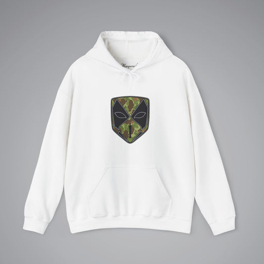 Green Camouflage Venetian Bauta Mask Hooded Sweatshirt