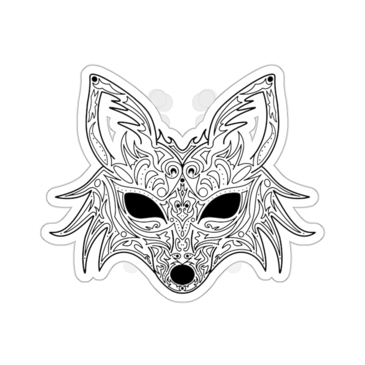 Fox Filigree Venetian Mask Vinyl Sticker