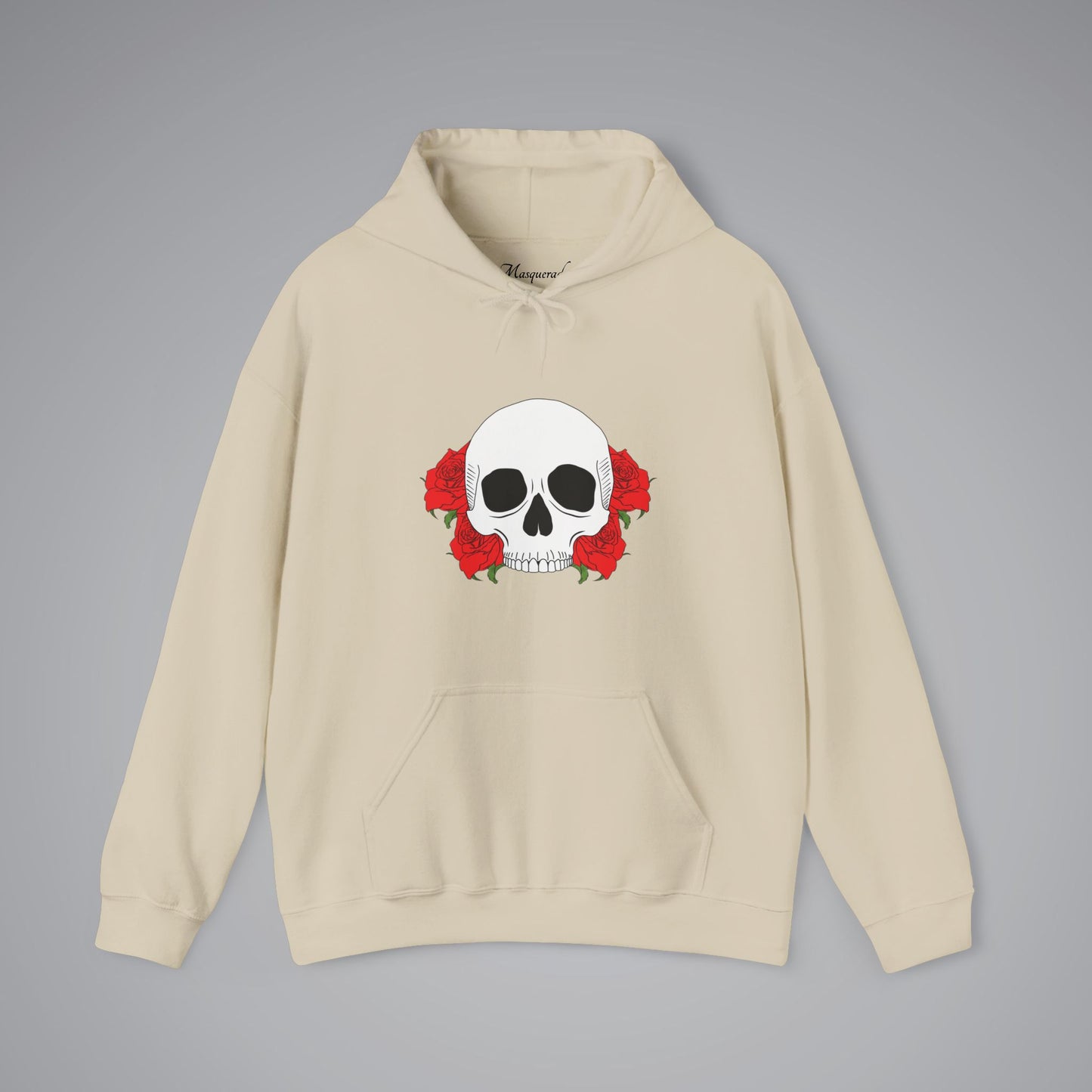 Skull With Roses Hooded Sweatshirt