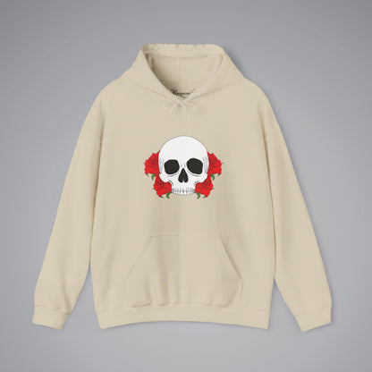 Skull With Roses Hooded Sweatshirt