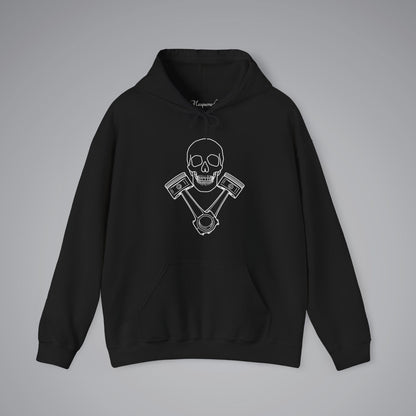 Skull and Pistons Hooded Sweatshirt