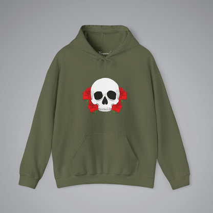 Skull With Roses Hooded Sweatshirt