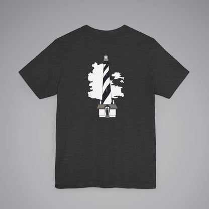 Black and White Lighthouse Crew Neck Short Sleeve Tee