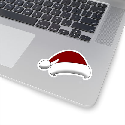 Santa Hat Kiss-Cut Stickers, Vinyl Decals, Holiday Season Decor, Red Christmas Sticker Set, Festive Laptop Decals