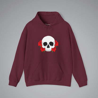 Skull With Roses Hooded Sweatshirt