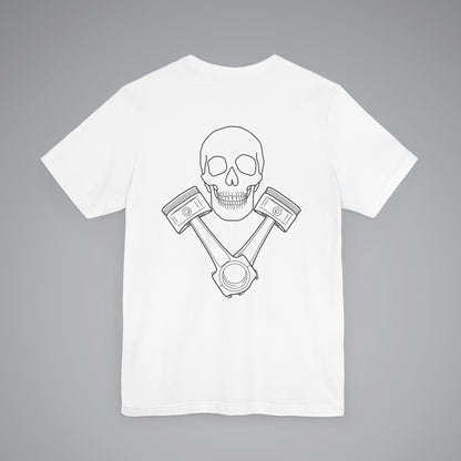 Skull and Pistons Crew Neck Short Sleeve Tee