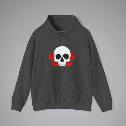 Skull With Roses Hooded Sweatshirt