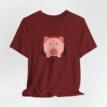 Count Porkula on Front Crew Neck Short Sleeve Tee