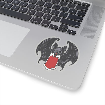 Vampire Bat Drinking Blood Bag Vinyl Sticker