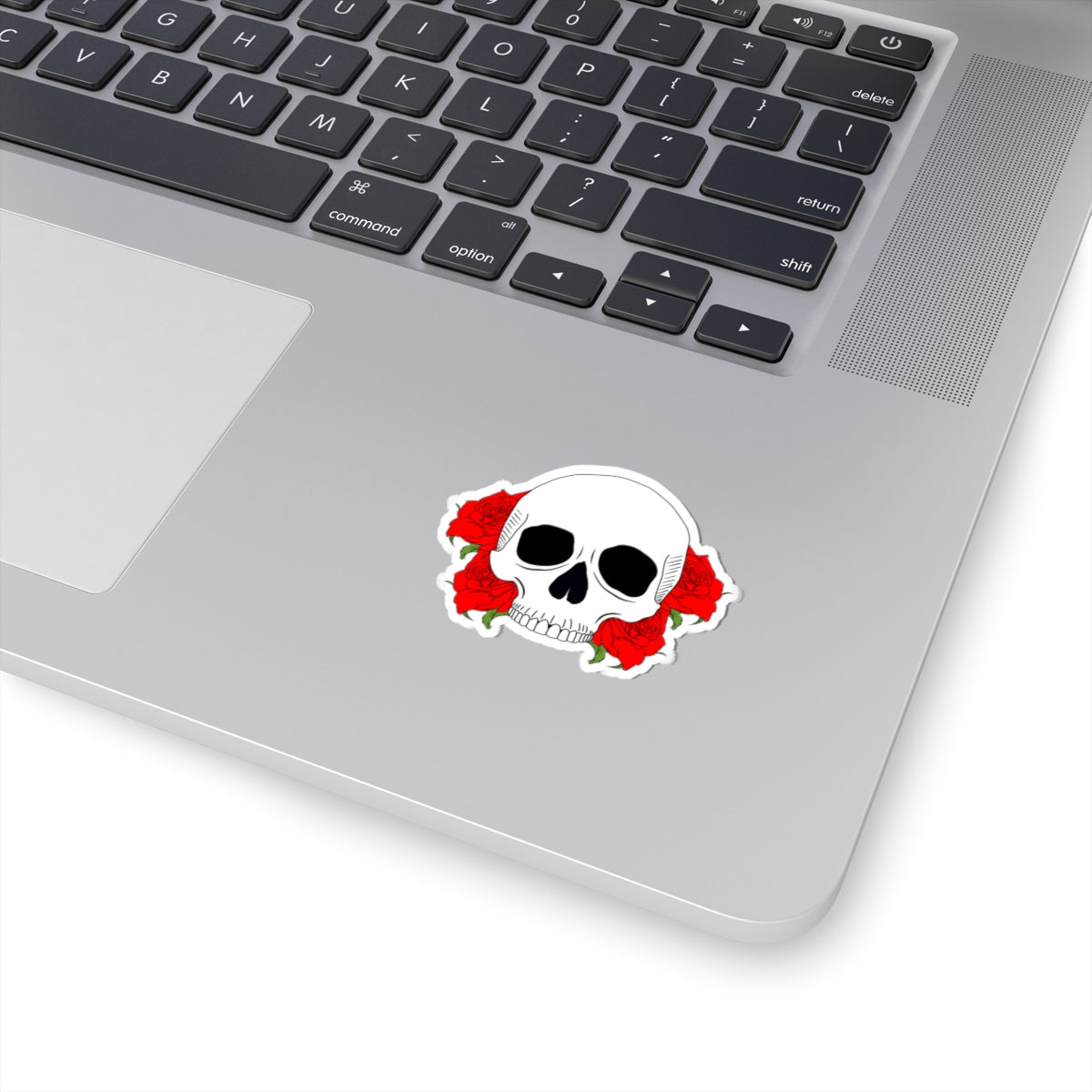 Skull With Roses Vinyl Sticker