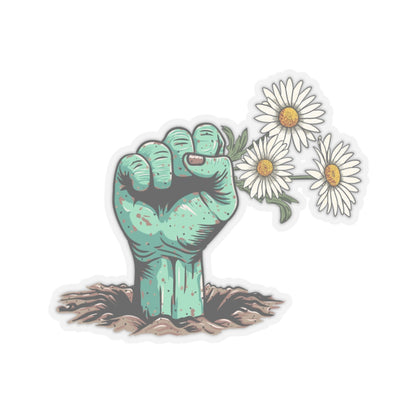 Zombie Hand and Daisies Vinyl Sticker