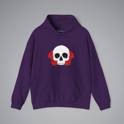 Skull With Roses Hooded Sweatshirt