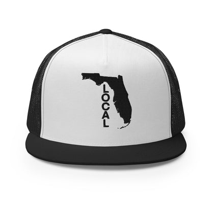 Black Stitching: Florida Local Flat Billed SnapBack Trucker Cap