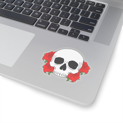 Skull With Roses Vinyl Sticker