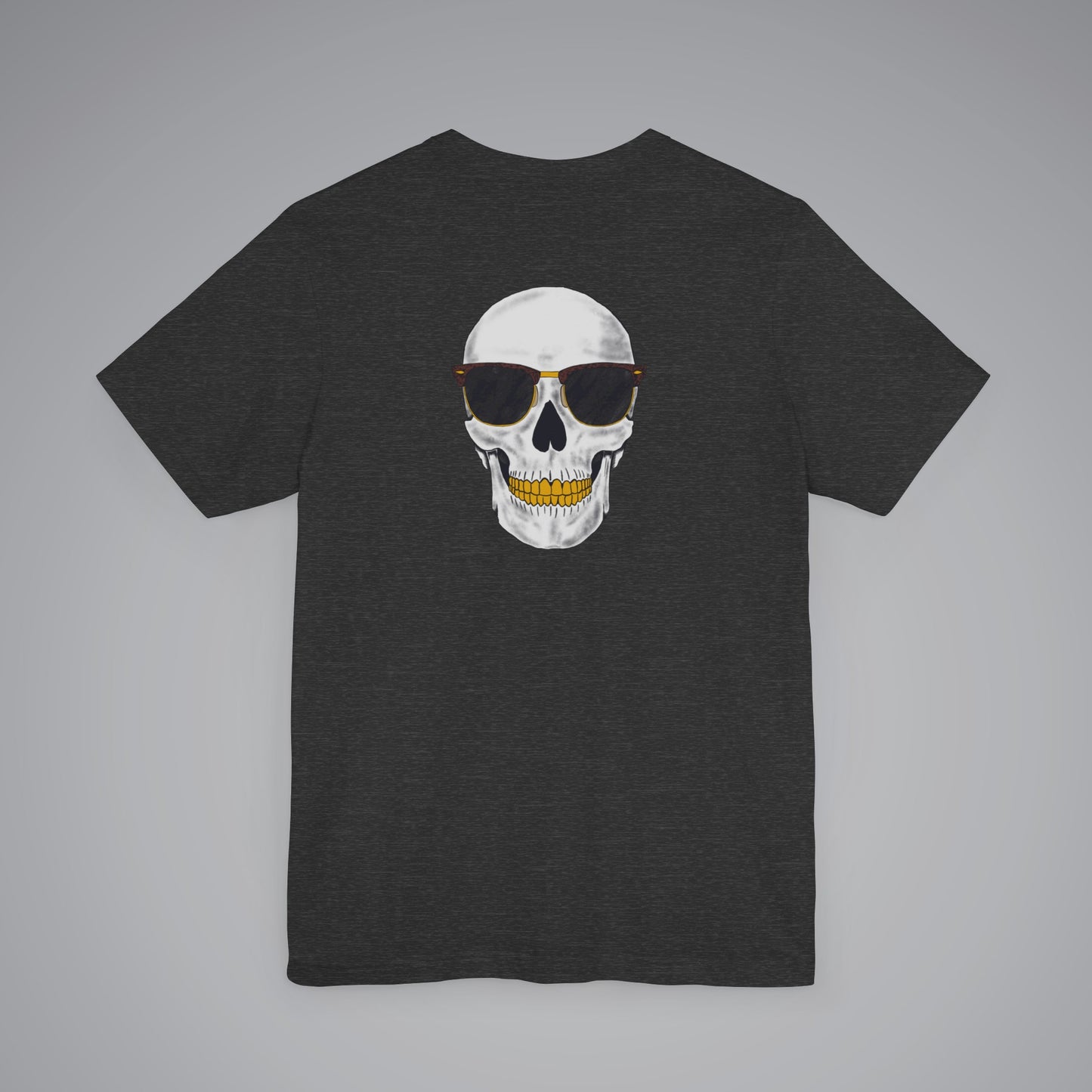 Skull With Sunglasses Crew Neck Short Sleeve Shirt