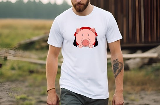 Count Porkula on Front Crew Neck Short Sleeve Tee