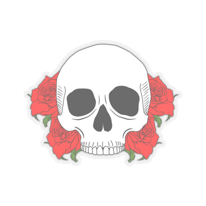 Skull With Roses Vinyl Sticker