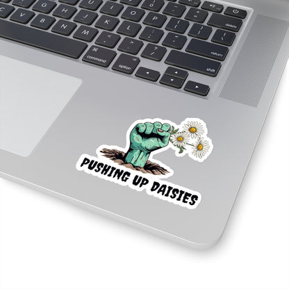 Zombie Hand Pushing Up Daisies Vinyl Sticker