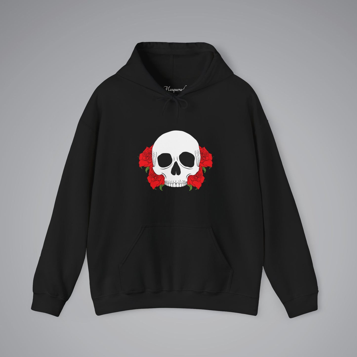 Skull With Roses Hooded Sweatshirt