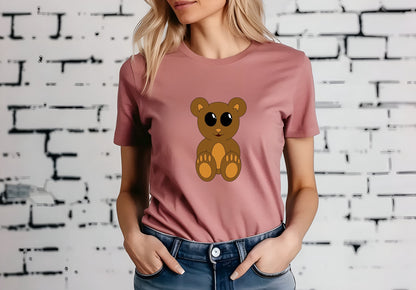 Color Teddy Bear Crew Neck Short Sleeve Tee