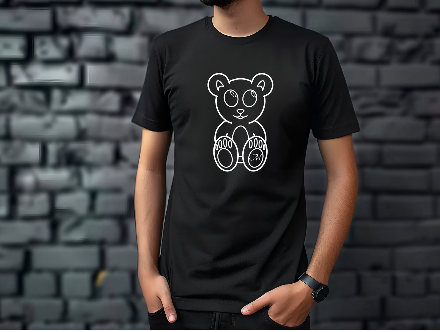 Teddy Bear Crew Neck Short Sleeve Tee