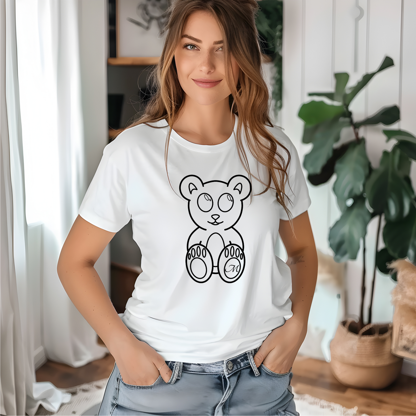 Teddy Bear Crew Neck Short Sleeve Tee