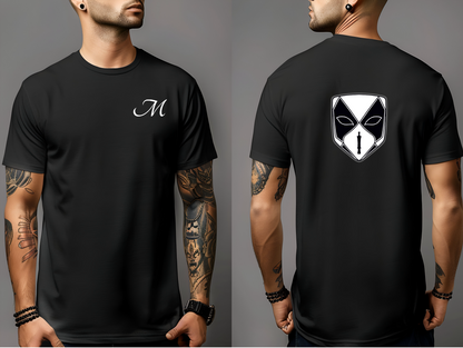 Black and White Venetian Bauta Mask Crew Neck Shirt